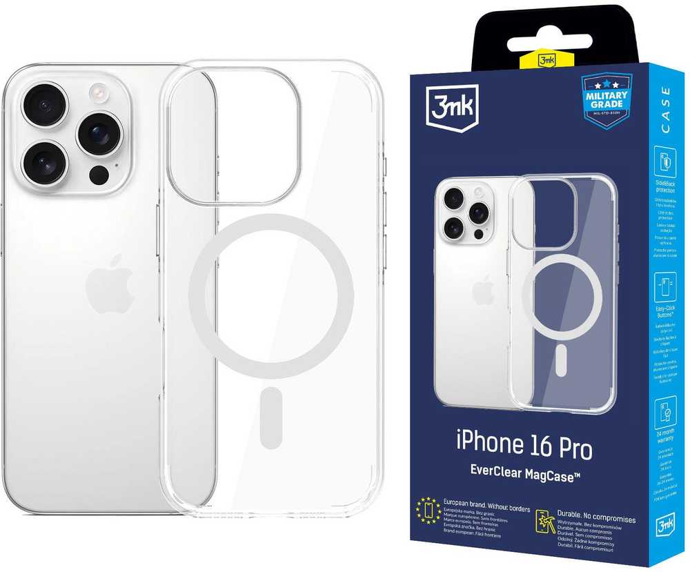 Dėklas 3MK EverClear MagCase skirtas Apple iPhone 16 Pro