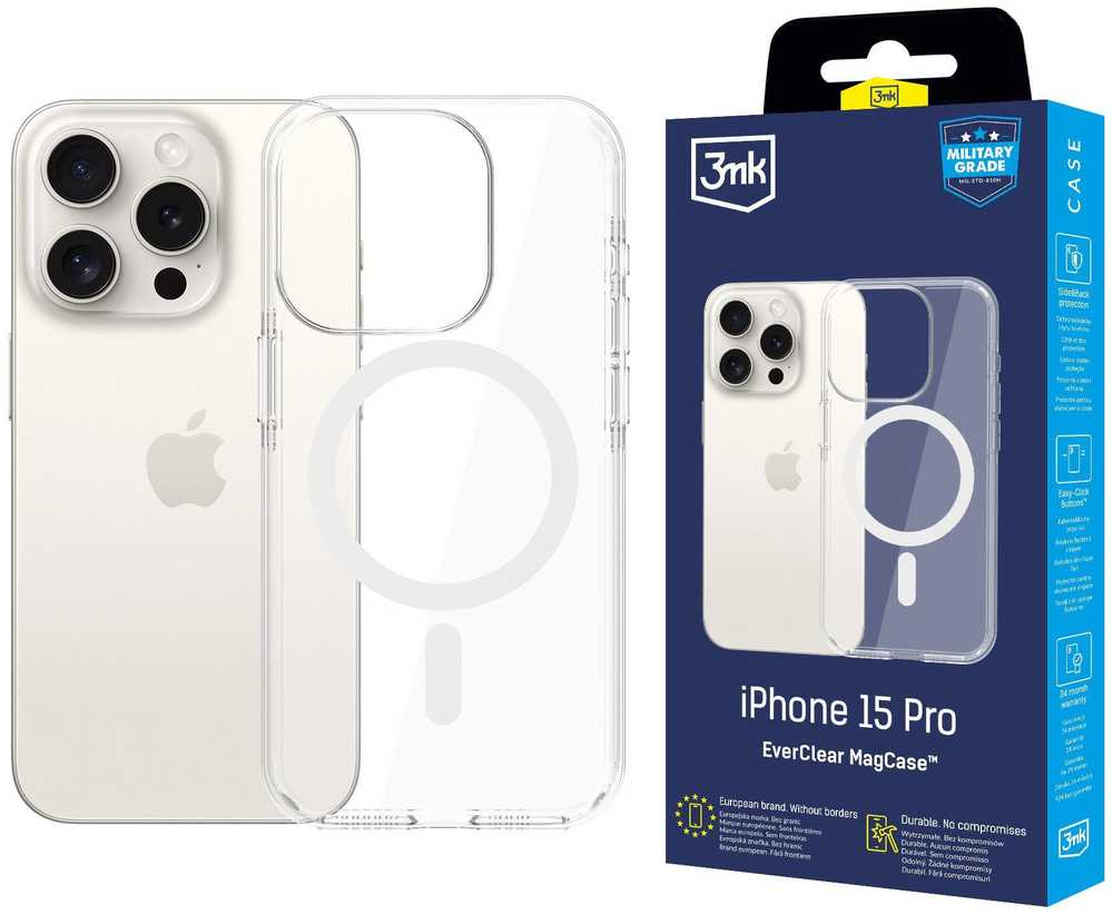 Dėklas 3MK EverClear MagCase do Apple iPhone 15 Pro