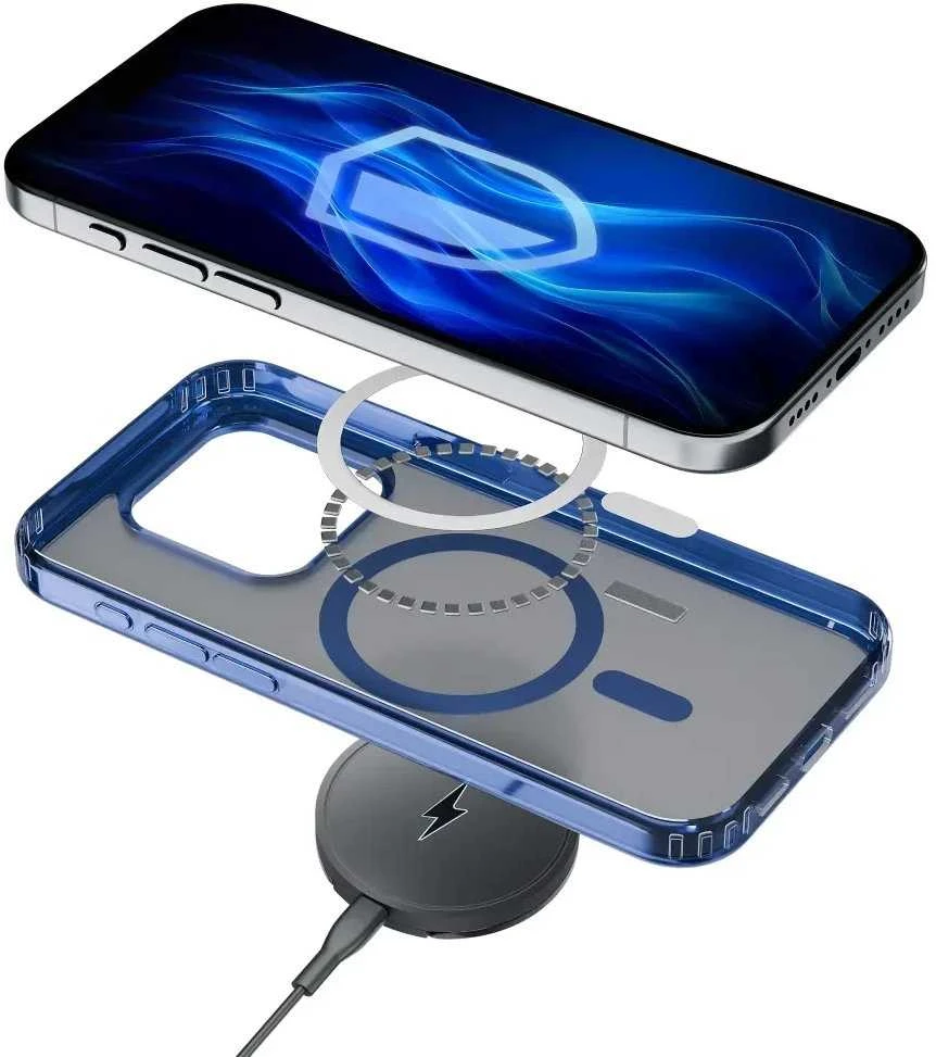 Dėklas 3MK Frosty MagCase skirtas Apple iPhone 17 mėlynos spalvos