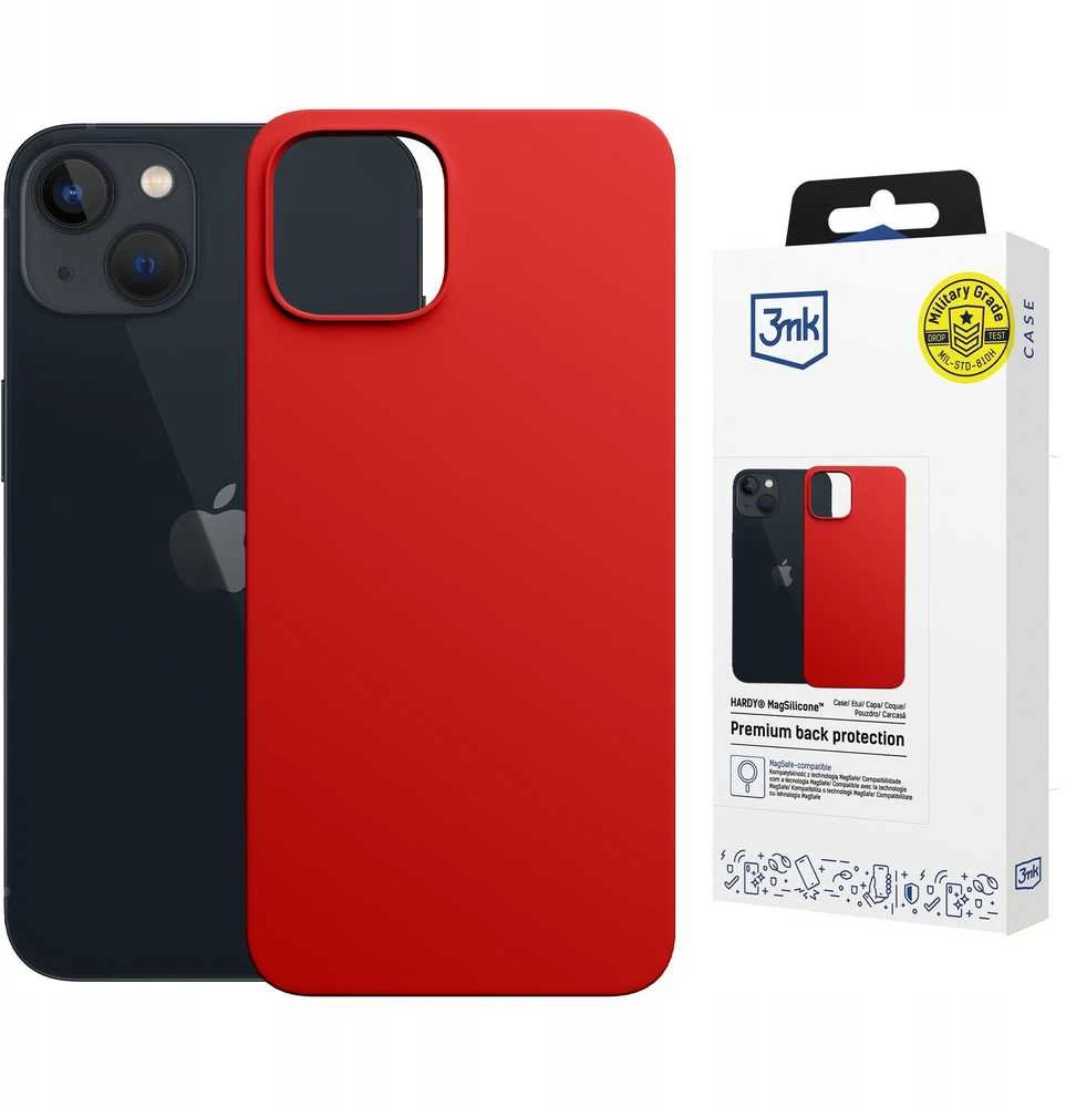 Dėklas 3MK Hardy MagSilicone do Apple iPhone 14 Plus raudona