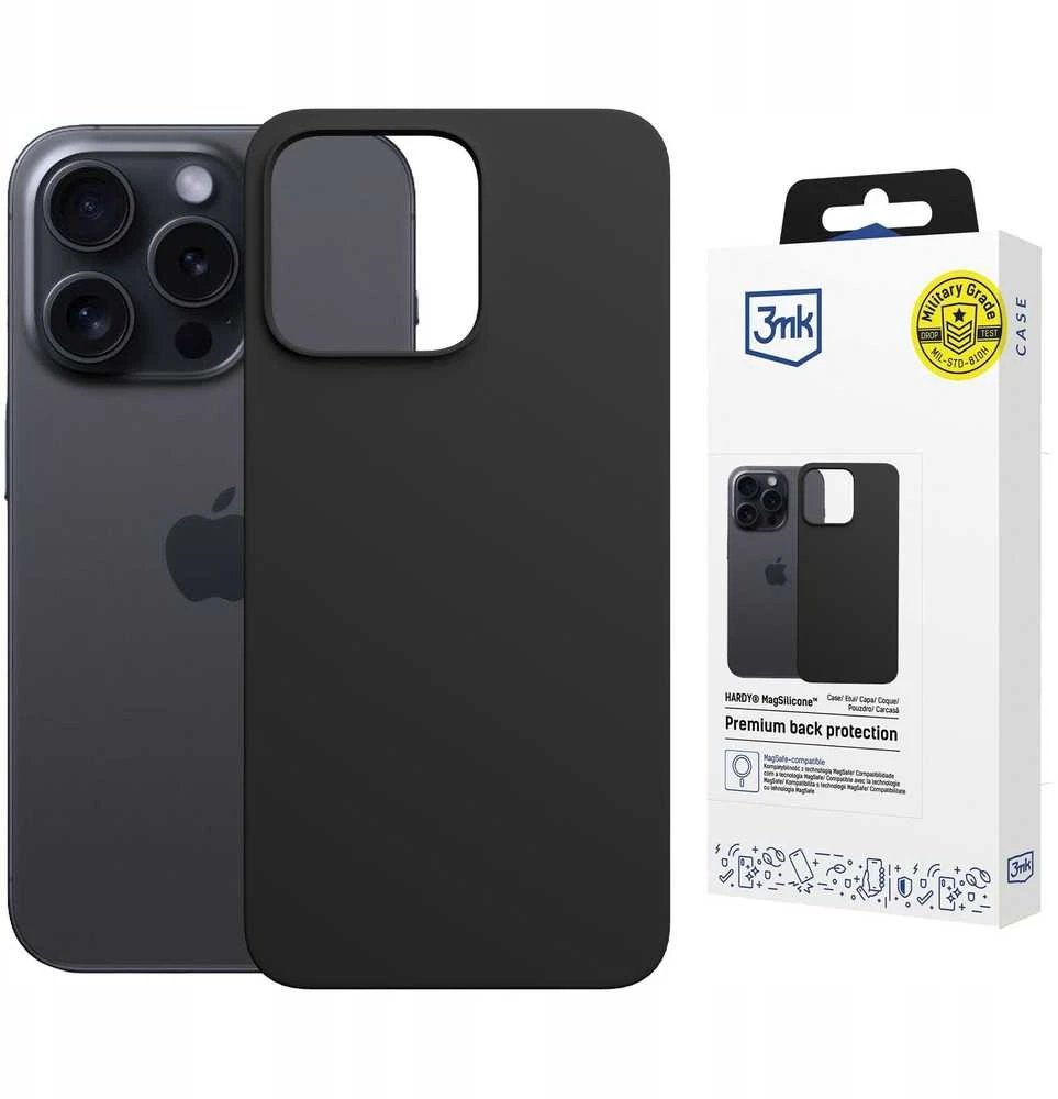 Dėklas 3MK Hardy MagSilicone skirtas Apple iPhone 15 Pro Max grafito spalvos