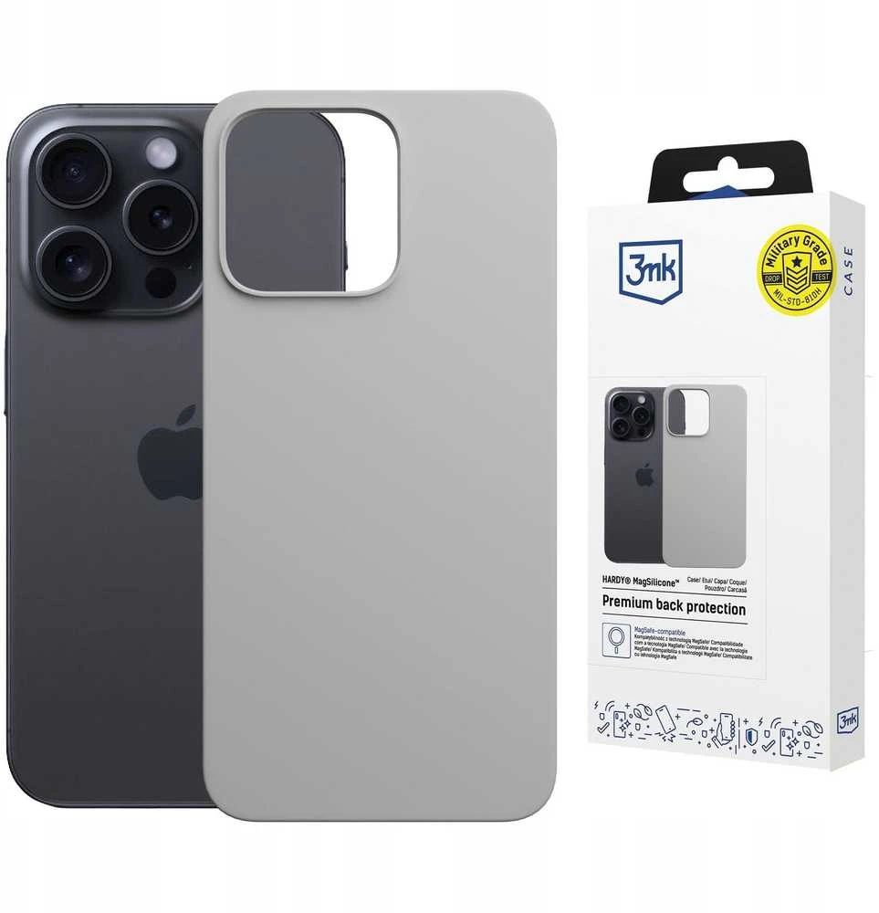 3MK Hardy MagSilicone dėklas Apple iPhone 16 Pro Max Titanium