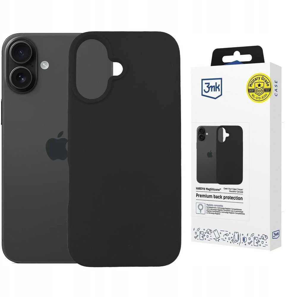 Dėklas 3MK klasės „Hardy MagSilicone“, skirtas „Apple iPhone 16 Plus“, grafito spalvos