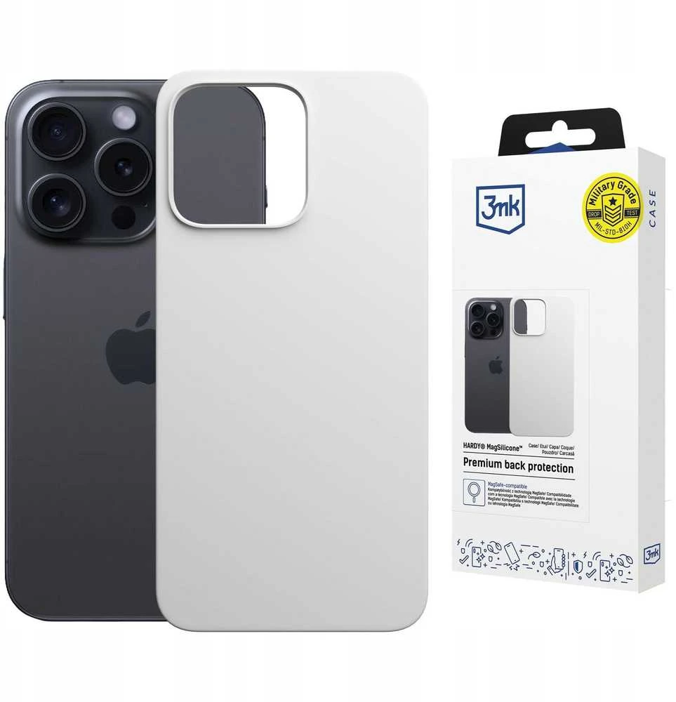 Dėklas 3MK Hardy MagSilicone skirtas Apple iPhone 15 Pro sidabro spalvos