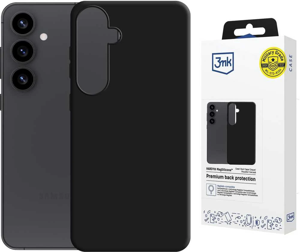 Dėklas 3MK Hardy MagSilicone skirtas Samsung Galaxy S25+ juodos spalvos