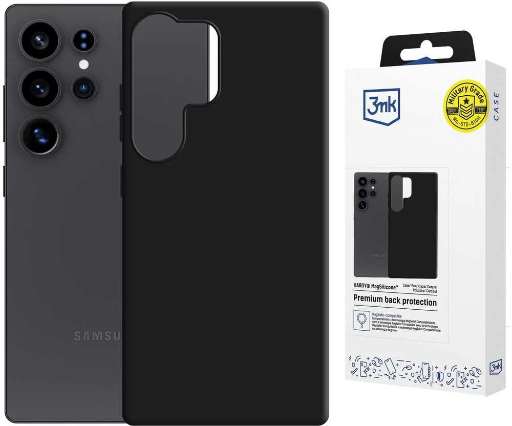 3MK Hardy MagSilicone Dėklas Samsung Galaxy S25 Ultra juodos spalvos