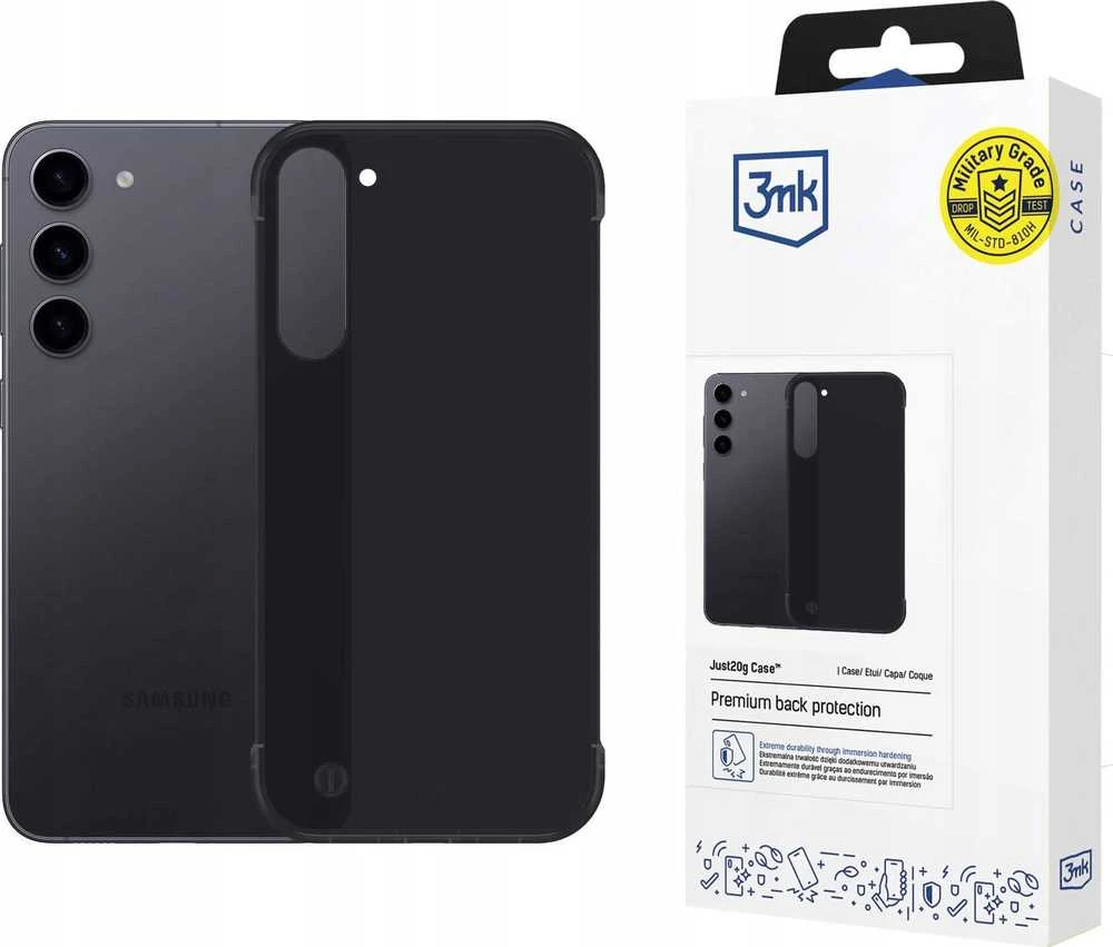 Nezatříděno 3mk Just20g matinis dėklas, skirtas „Samsung Galaxy S23+“ – matinės juodos spalvos