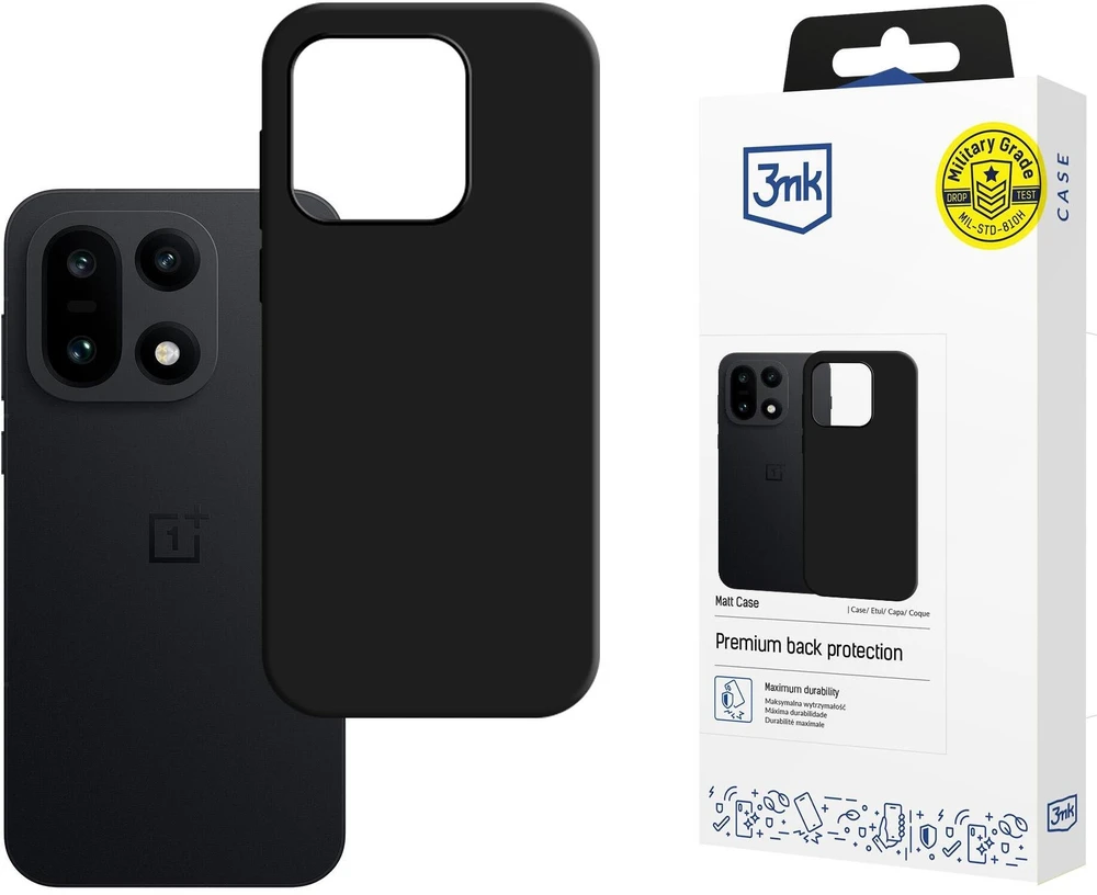 3Mk apsauginis 3mk matinis dėklas, skirtas OnePlus 15 5G - matinis juodas