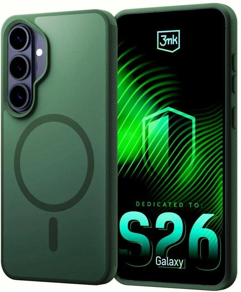 Dėklas 3MK Smoke MagCase do Samsung Galaxy S26 žalia