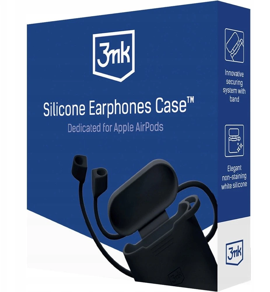 Nezatříděno 3Mk apsauginis 3mk silikoninis AirPods dėklas, skirtas AirPods Pro 3 - Juodas