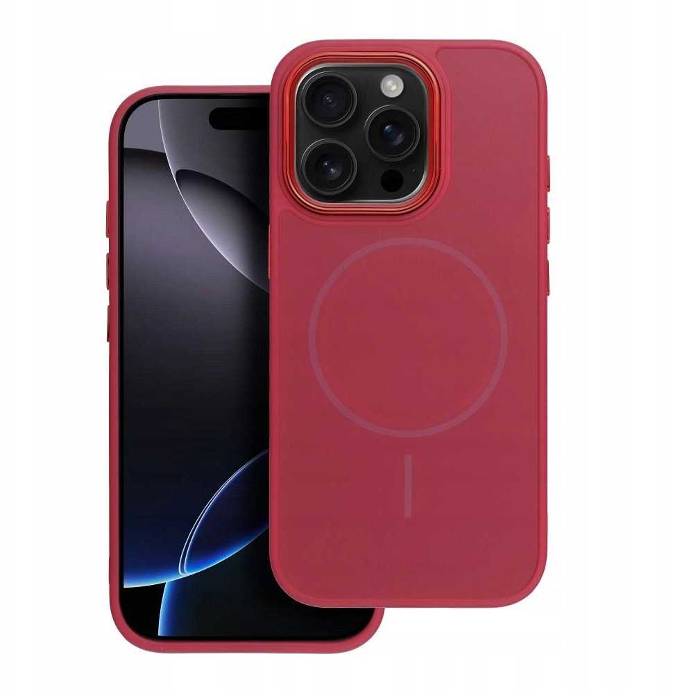 Oem Originalus „iPhone 13 MINI“ dėklas su „Frame Mag Cover“, suderinamas su „MagSafe“, rausvai raudonas