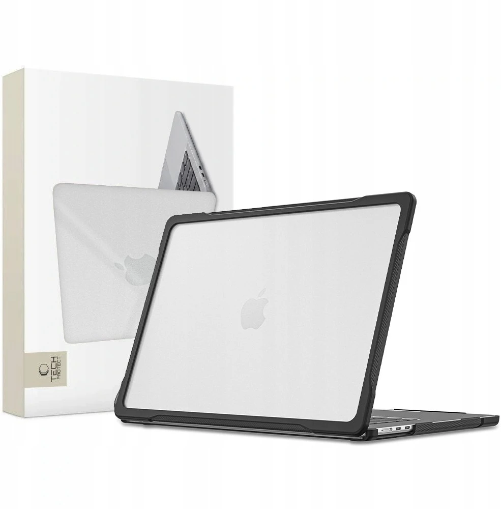 „Tech-Protect Velar MacBook Air 15 M2-M5 2023-2026“ juodas/matinis skaidrus