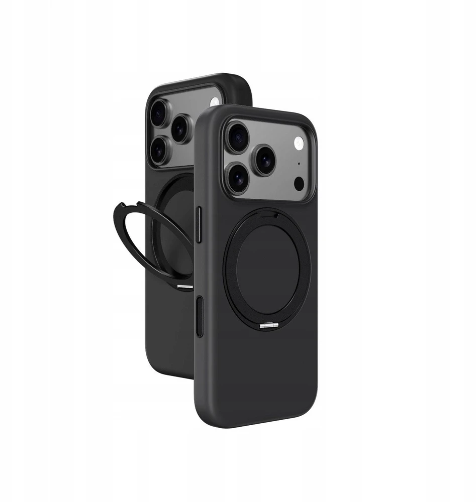 AmazingThing Cloudie Apple iPhone 17 Pro Max dėklas with Stand – juodos spalvos