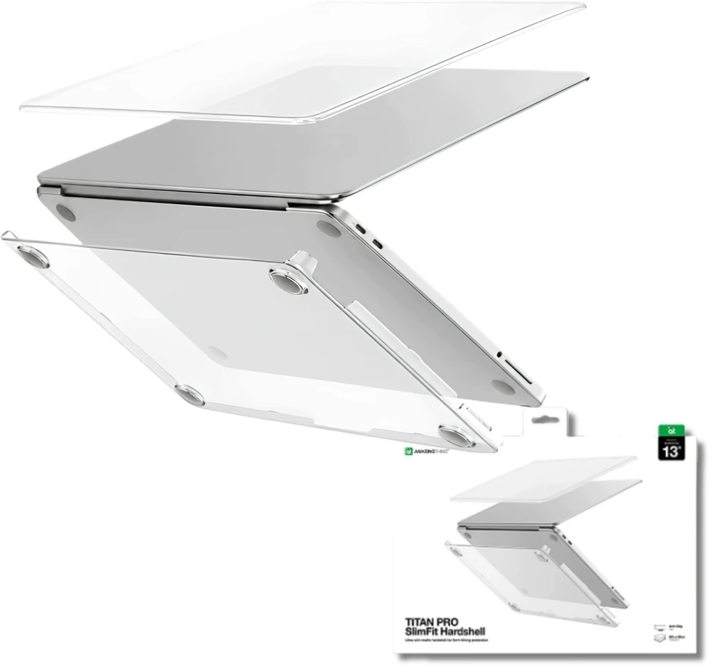 „AmazingThing Titan“ kietas dėklas „MacBook Neo 13“ – permatomas