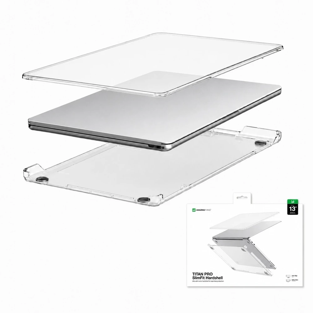 „AmazingThing“ titano spalvos kietas dėklas „MacBook Air M5 13.6“ – permatomas