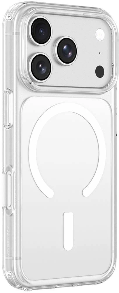 AmazingThing Minimal Mag nuo kritimo apsaugantis dėklas su 3 lęšių išpjova iPhone 18 Pro su virvelės laikikliu, suderinamas su MagSafe – permatomas