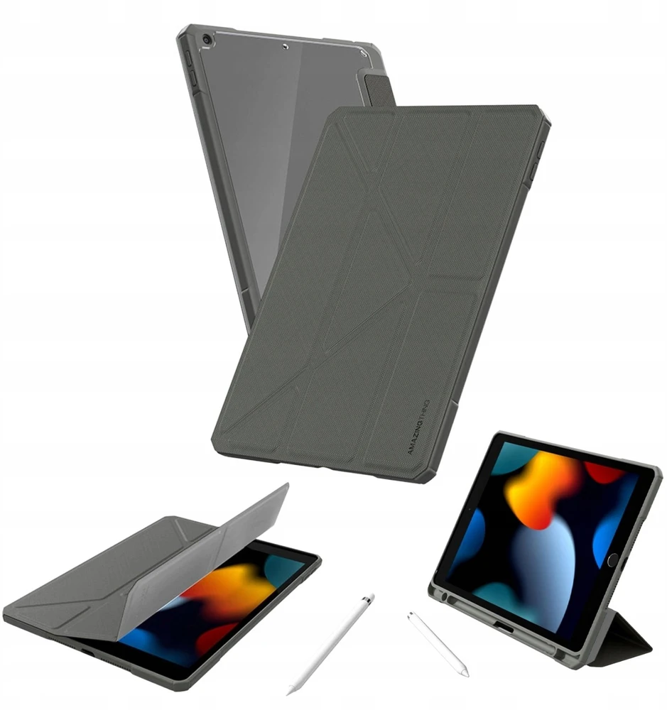 „AmazingThing Titan Pro Folio“ dėklas, skirtas „iPad Air 11“ M3/M4 (2025/2026) – pilkas