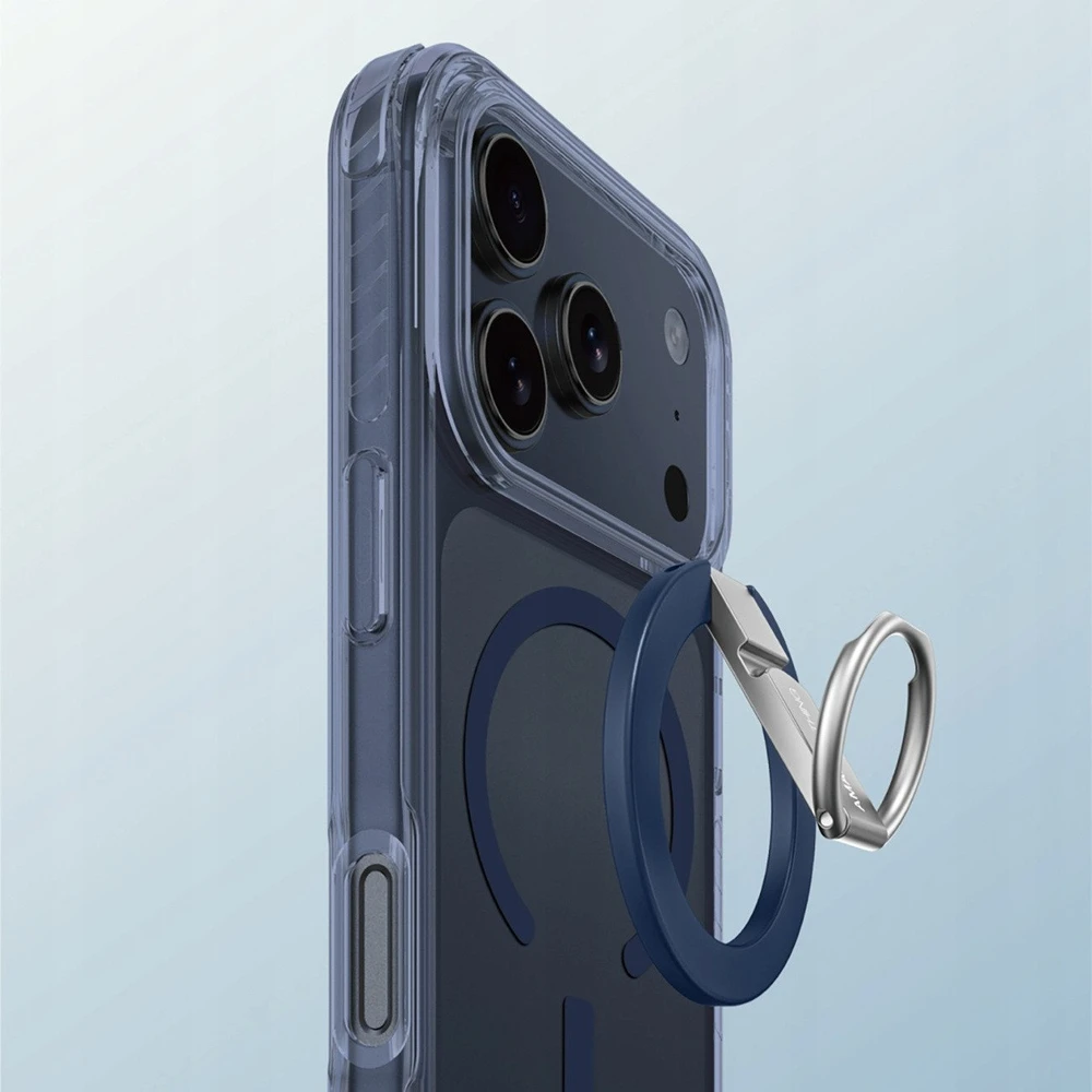 AmazingThing Titan Pro Grip Ring Set dėklas skirtas Apple iPhone 17 Pro Max suderinamas su MagSafe – mėlynos spalvos