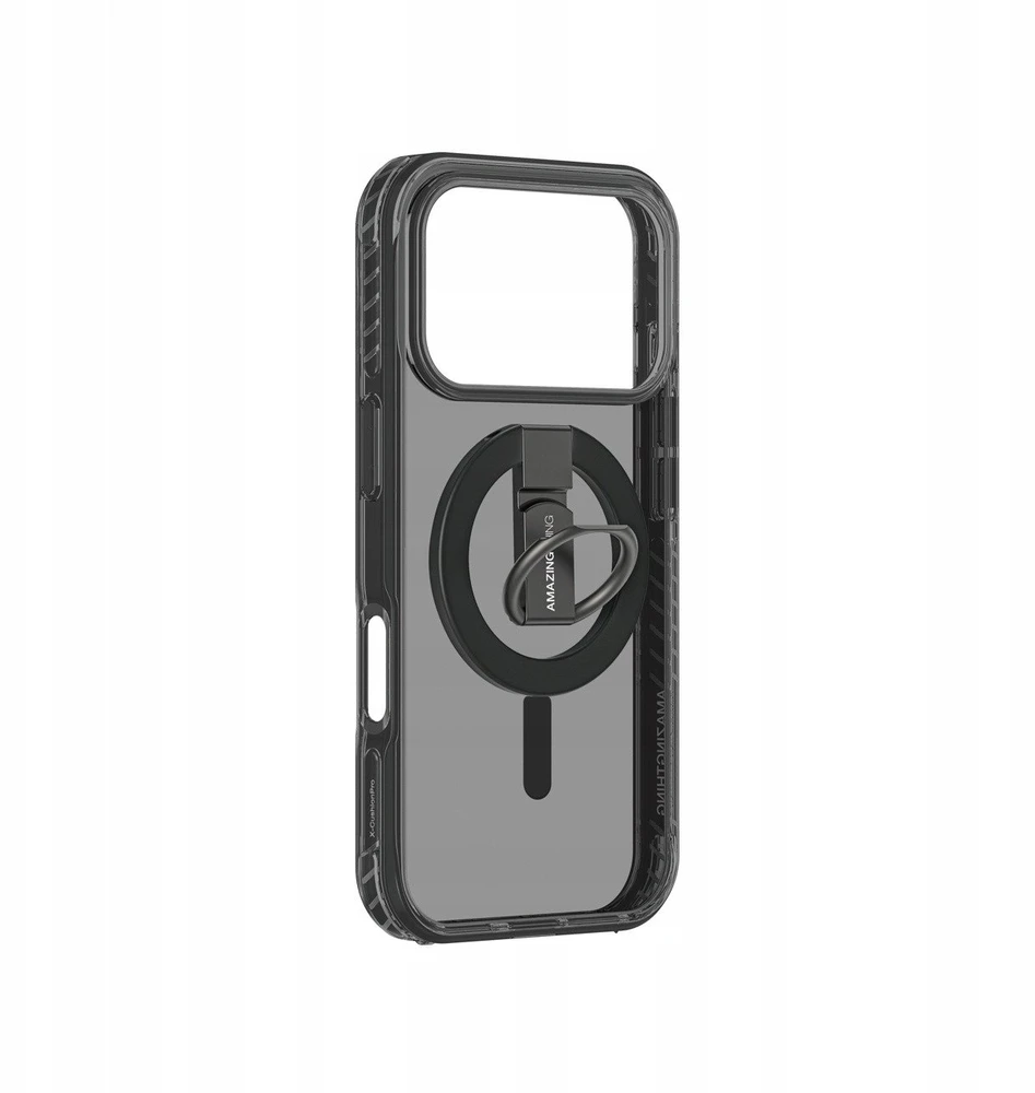 AmazingThing Titan Pro Grip Ring Set dėklas skirtas Apple iPhone 17 Pro Max suderinamas su MagSafe – juodos spalvos
