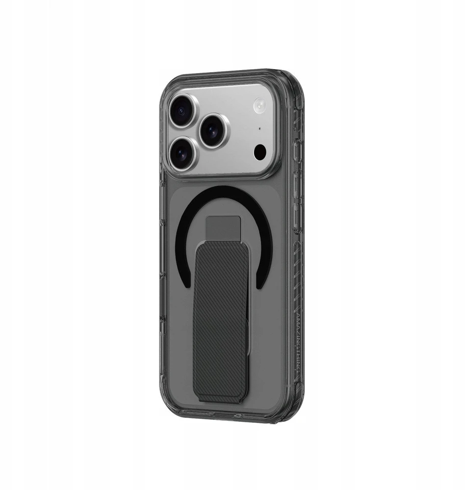 AmazingThing Titan Pro Holder dėklas skirtas Apple iPhone 17 Pro Max suderinamas su MagSafe – juodos spalvos