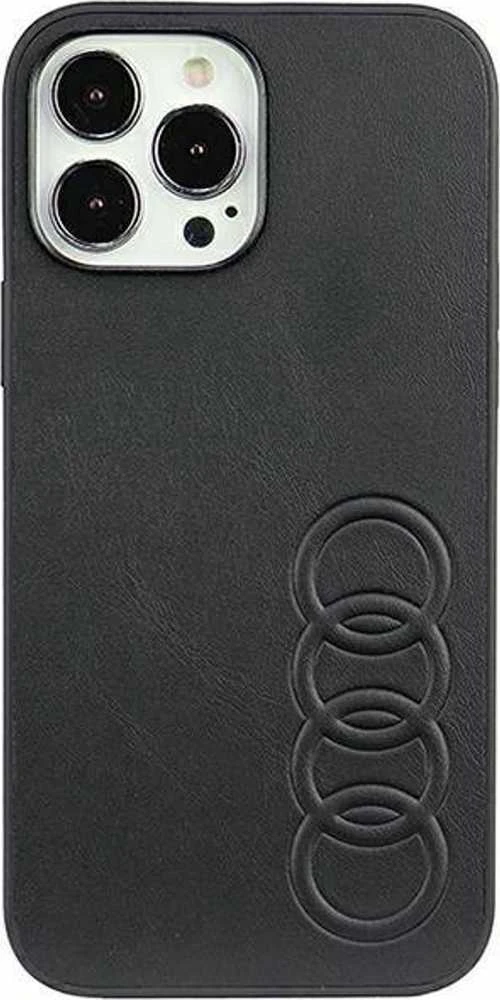 Audi Synthetic Leather Apple iPhone 13 Pro Max 6.7″ juodos spalvos kietas dėklas AU-TPUPCIP13 PM-TT/D1-BK