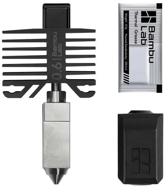 Hotend galvutė 0.6mm – skirta Bambu Lab X1 ir P1 serijų spausdintuvams