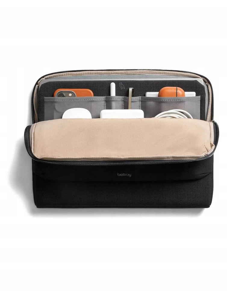 Bellroy Nešiojamas kompiuteris Caddy 14 - etui na laptop 14" su kieszeniami na priedai mobilne (juodas)