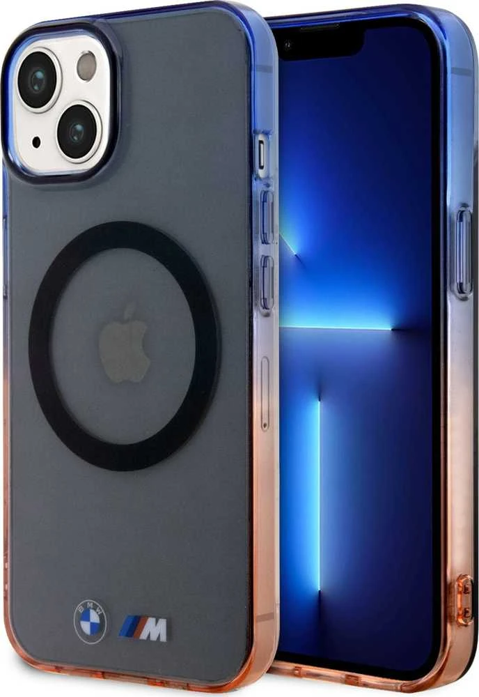 Dėklas BMW BMHMP15MHTGE Apple iPhone 15 Plus 14 Plus 6.7″ pilkas kietas dėklas Gradient Bumper MagSafe