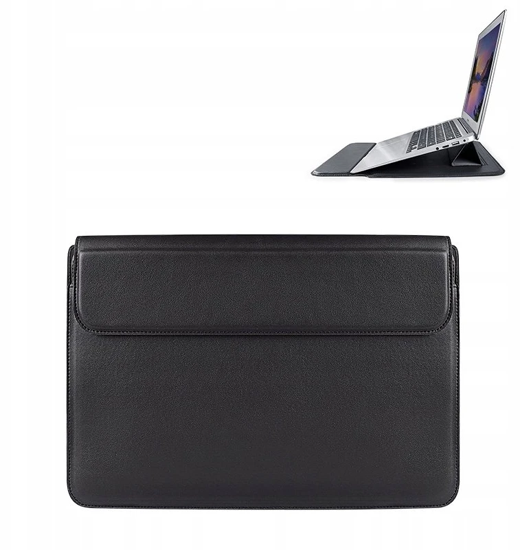 Devia nešiojamo kompiuterio / MacBook dėklas Ultra-Thin 13,3'' atsparus vandeniui PU leather juodos spalvos