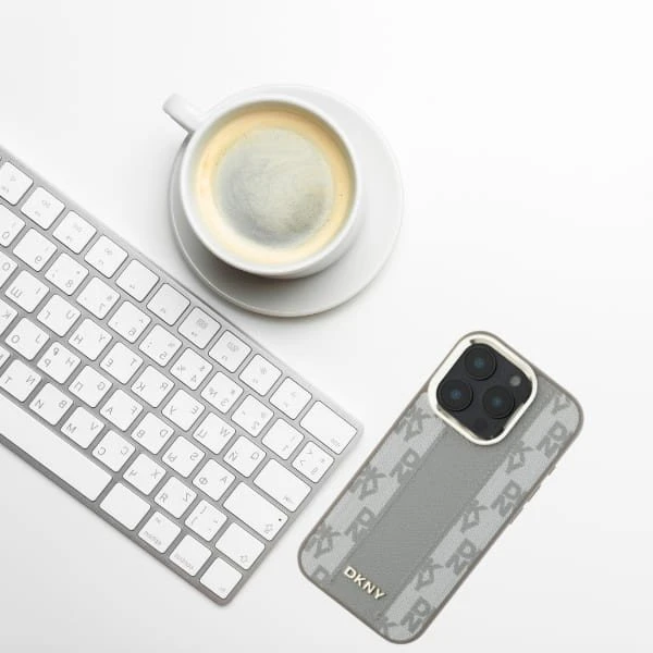 Dėklas DKNY Checkered Pattern Magsafe iPhone 16 Pro Max Case - rusvai gelsvas