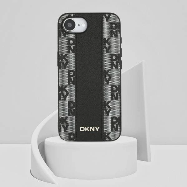 DKNY odinis languotas monofoninis dėklas MagSafe iPhone 16e - Juodas