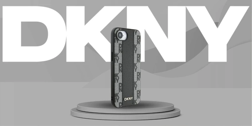 DKNY odinis languotas monofoninis dėklas MagSafe iPhone 16e - Juodas
