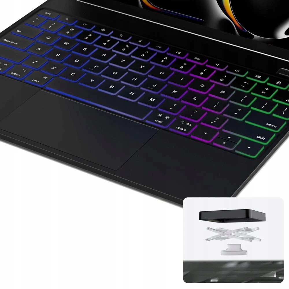 Dux Ducis Keyboard (MK Series) Dėklas with Bluetooth Keyboard skirtas iPad Pro 11″ 2024 – juodos spalvos