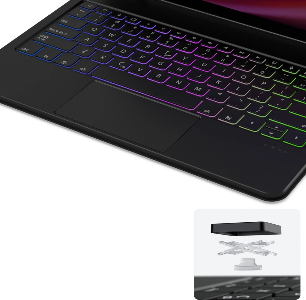 Dux Ducis Keyboard (MK Series) Dėklas with Bluetooth Keyboard skirtas Samsung Galaxy Tab S9+ / S8+ / S7+ – juodos spalvos