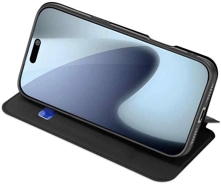 Dux Ducis Skin Pro dėklas skirtas Apple iPhone 17 Pro Max su Flip and Card Slot – juodos spalvos