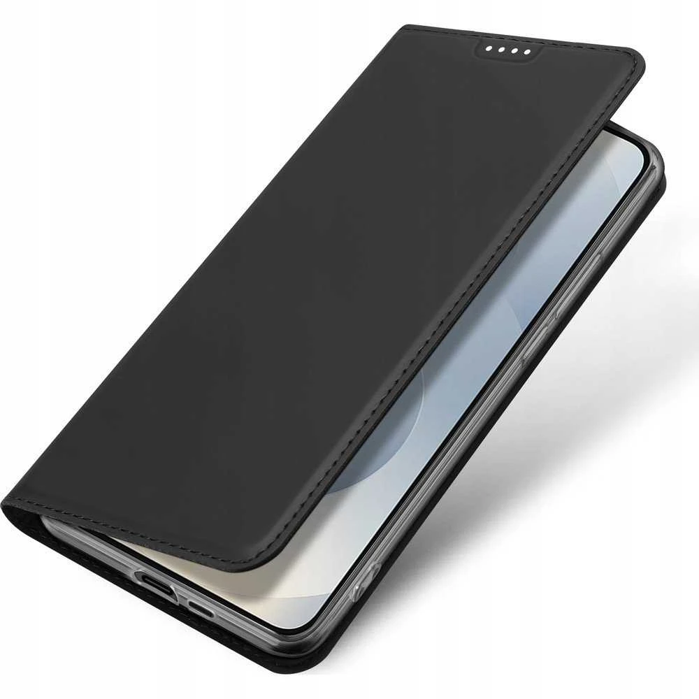 Dux Ducis Skin Pro dėklas skirtas Samsung Galaxy S25 Edge su Flip ir Card Slot - juodos spalvos