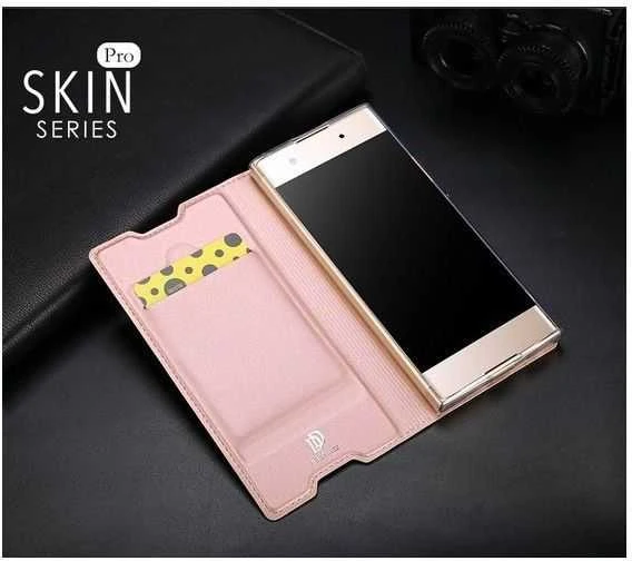 Dux Ducis Premium atverčiamas dėklas skirtas Sony Xperia XA1, Rose Gold