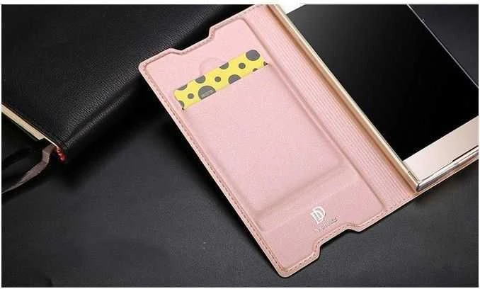 Dux Ducis Premium atverčiamas dėklas skirtas Sony Xperia XA1, Rose Gold