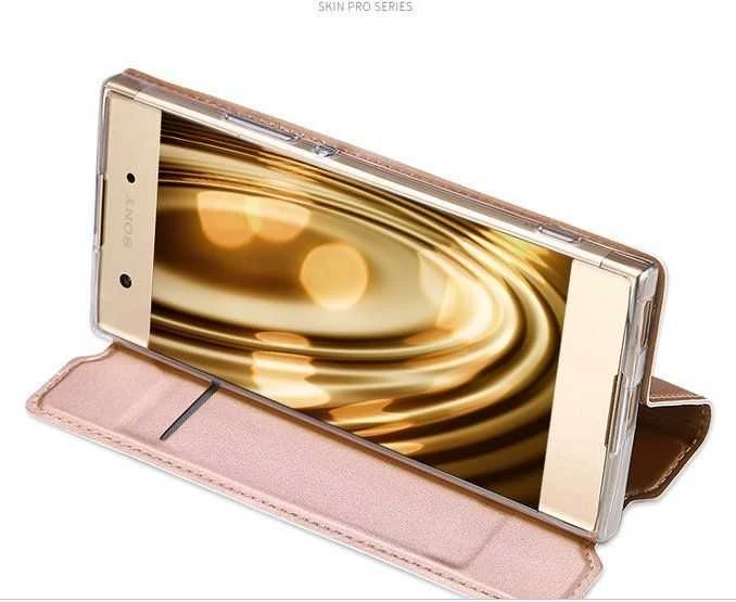 Dux Ducis Premium atverčiamas dėklas skirtas Sony Xperia XA1, Rose Gold