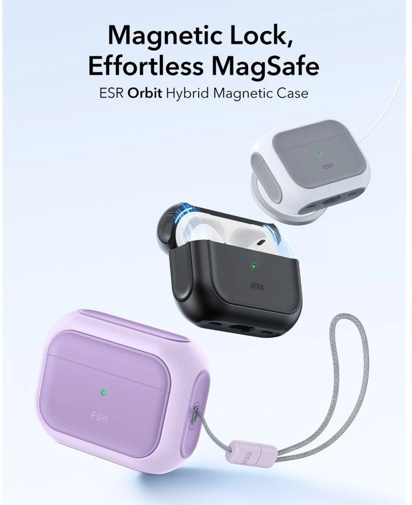 ESR Orbit Halolock MagSafe dėklas, skirtas AirPods Pro - violetinė