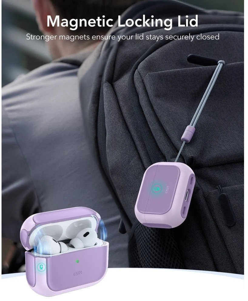 ESR Orbit Halolock MagSafe dėklas, skirtas AirPods Pro - violetinė