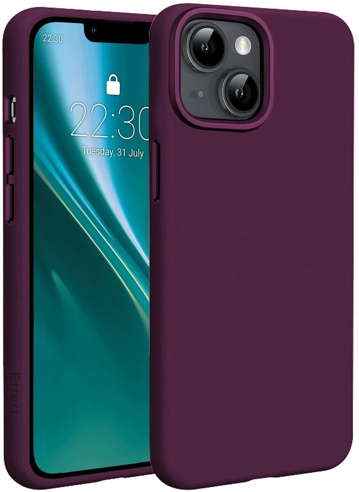 Etteri silikoninis Mag dėklas, skirtas iPhone 13 6,1", tamsios vyšnios spalvos
