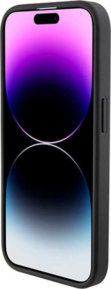 Ferrari FEHCP15LPWAK Apple iPhone 15 Pro 6.1″ juodos spalvos kietas dėklas Perforated Waves Metal Logo