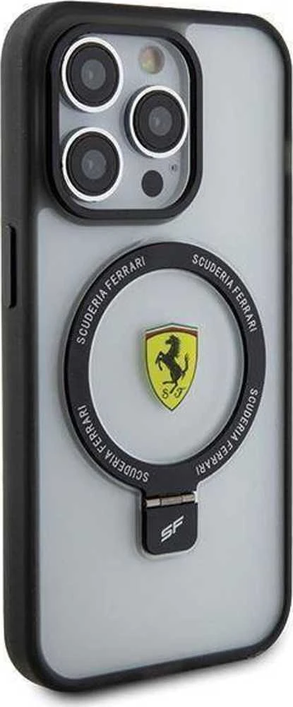 Ferrari FEHMP15LUSCAH Apple iPhone 15 Pro 6.1″ skaidrus kietas dėklas Ring Stand 2023 Collection MagSafe