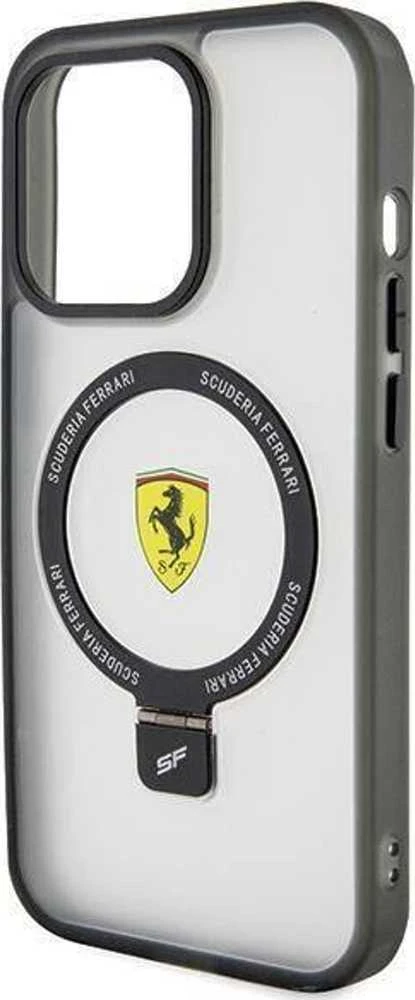 Ferrari FEHMP15LUSCAH Apple iPhone 15 Pro 6.1″ skaidrus kietas dėklas Ring Stand 2023 Collection MagSafe