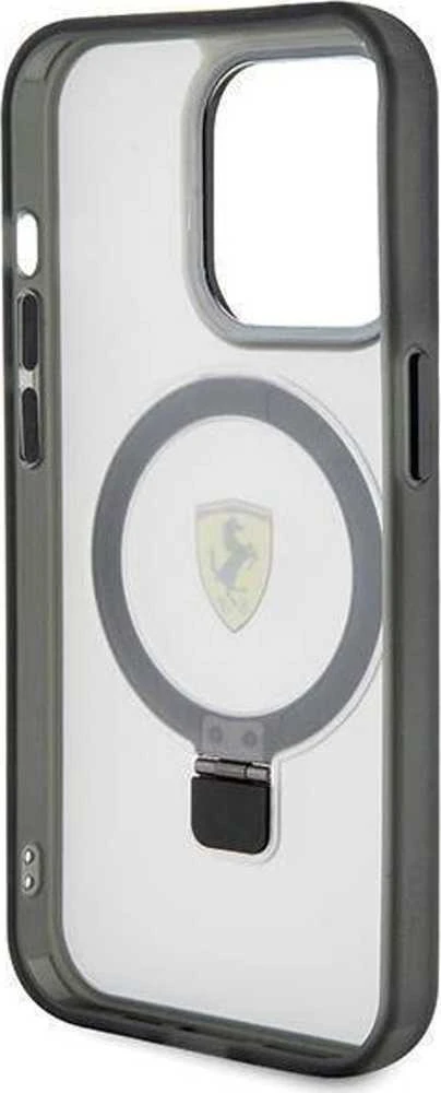 Ferrari FEHMP15LUSCAH Apple iPhone 15 Pro 6.1″ skaidrus kietas dėklas Ring Stand 2023 Collection MagSafe