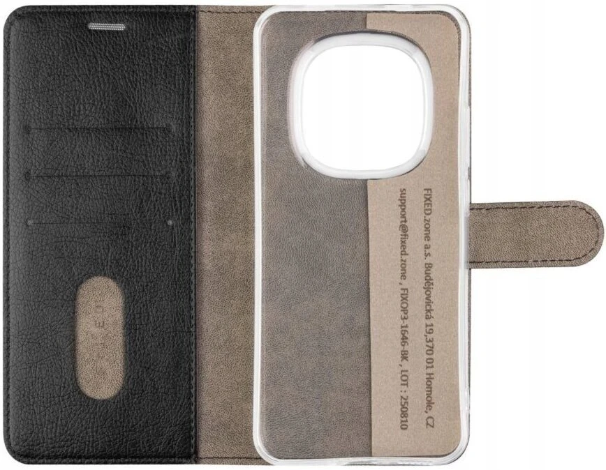 Dėklas Fixed Opus | Book Case | Xiaomi | Redmi Note 15 Pro 5G | Leather | Juodas