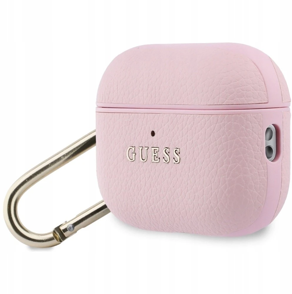 „Guess“ grūdėtas klasikinis logotipo dėklas, skirtas „AirPods Pro 3“ ausinėms - Rožinė