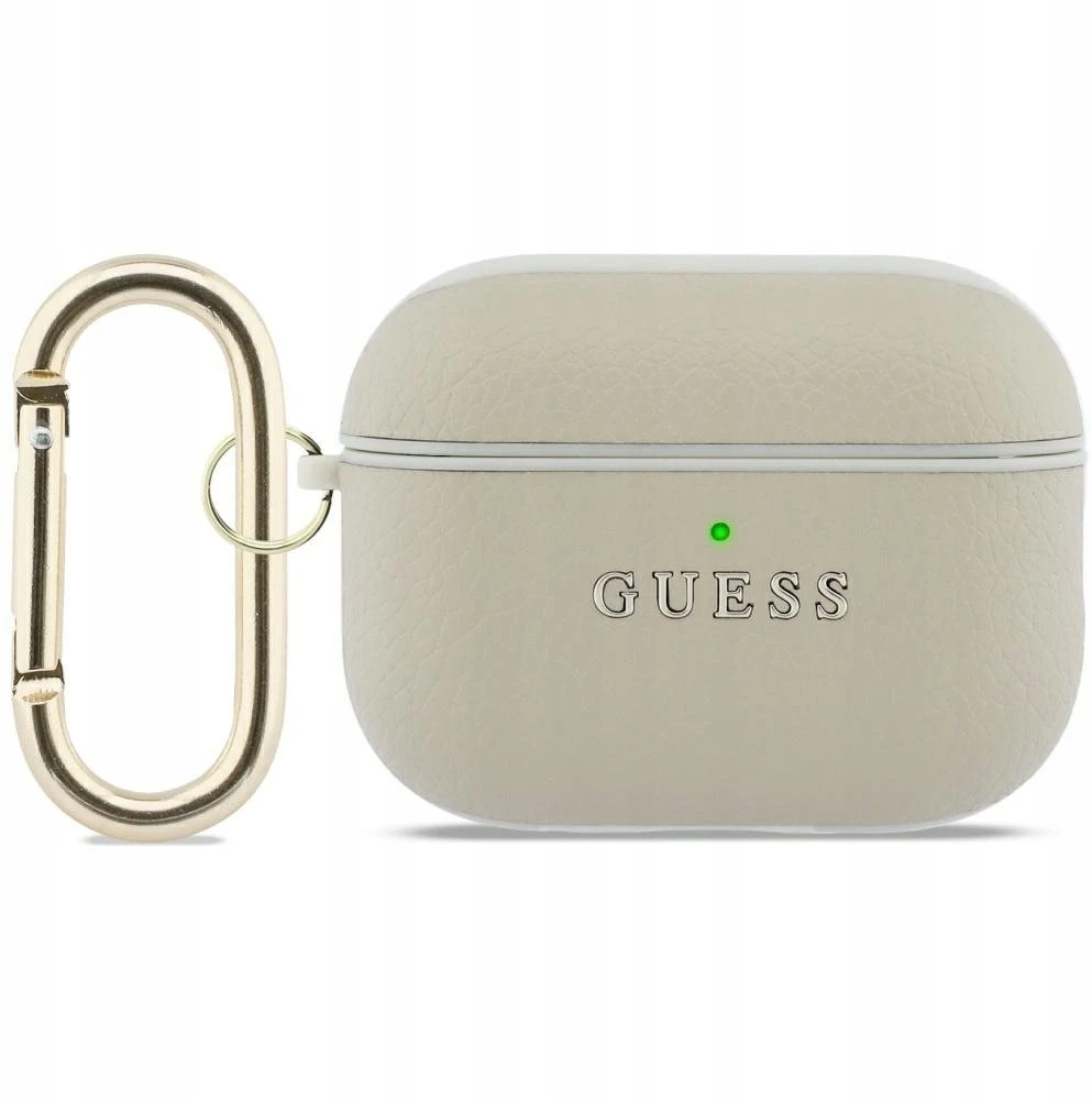 „Guess Grained Classic Logo Hook“ dėklas, skirtas „AirPods Pro 3“ ausinėms - auksinis