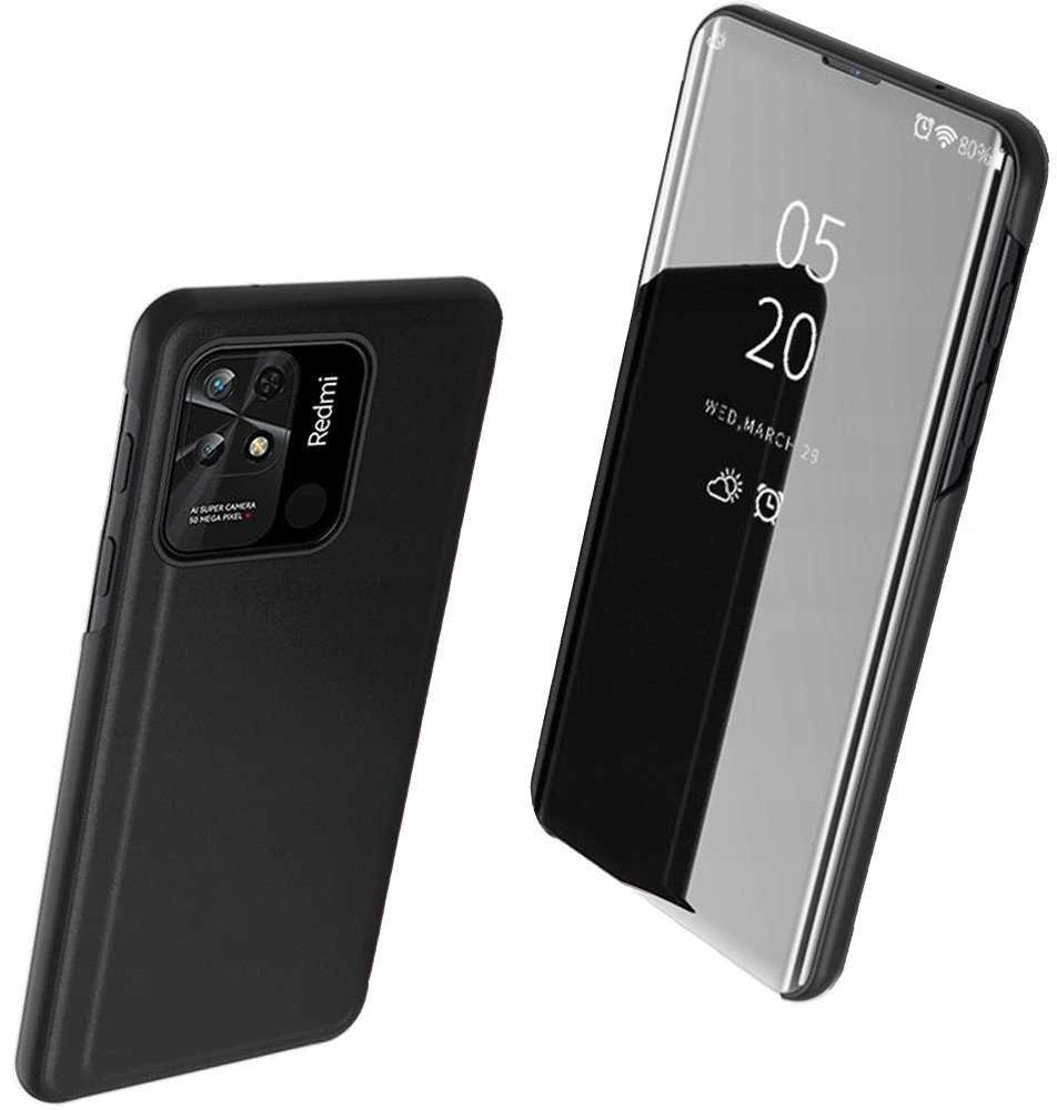 Hurtel Clear View dėklas skirtas Xiaomi Redmi 10C, juodas